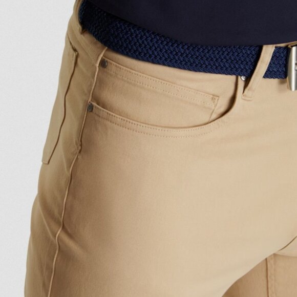 NWT FootJoy Men's Cotton Twill 5-Pocket Golf Pants Tan - Picture 1 of 5